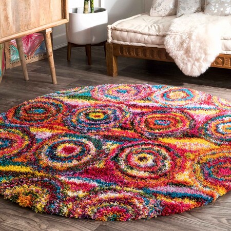 Nuloom Kindra Bohemian Circles Shag Area Rug 5ft 3in OZXL02A-R505